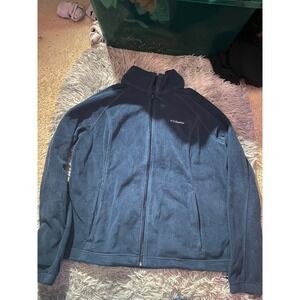Columbia Mens XL Full Zip Fleece Jacket Blue Long‎ Sleeve Warm Outdoor Layer